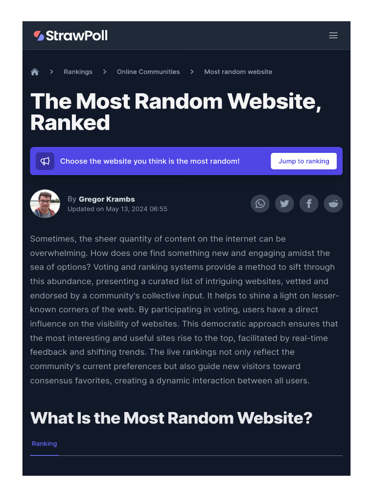 The most random website ranked strawpoll pdf games activities