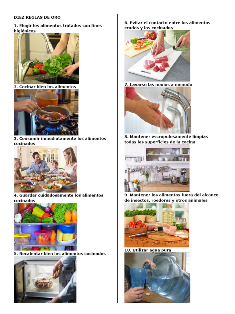 Diez Reglas de Oro para la Higiene Alimentaria | PDF