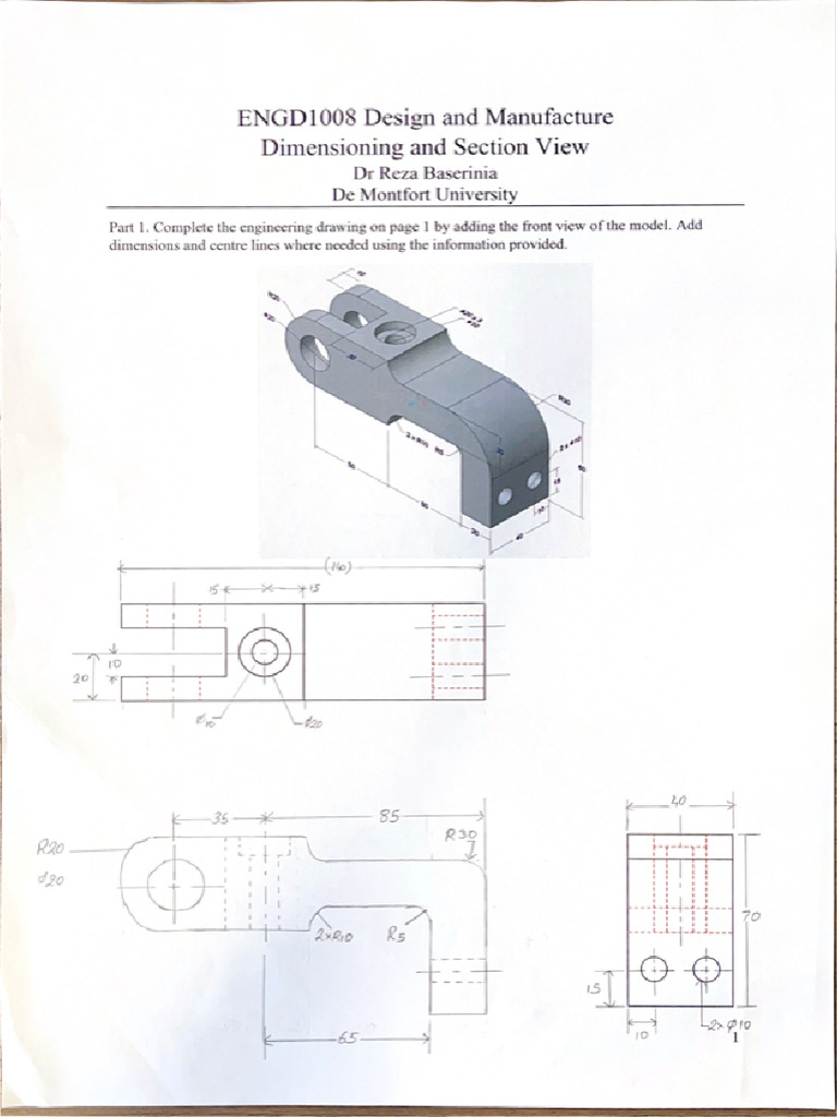 Week 4 (Dimensioning and Section View) | PDF