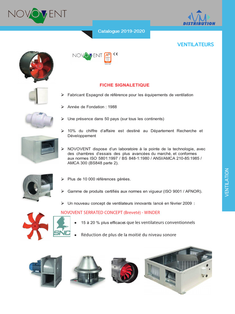 Ventilateurs Innovants Novovent 2019-2020 | PDF | Parking | Ventilation ...