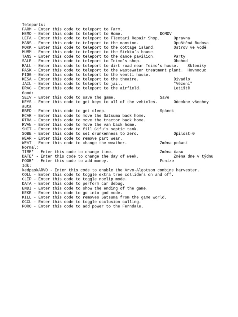My summer car cheats pdf