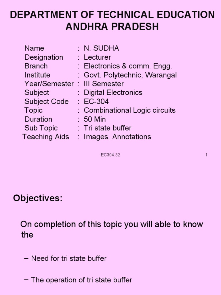 Digital Electronics: Tri-State Buffers | PDF | Transistor | Electrical ...