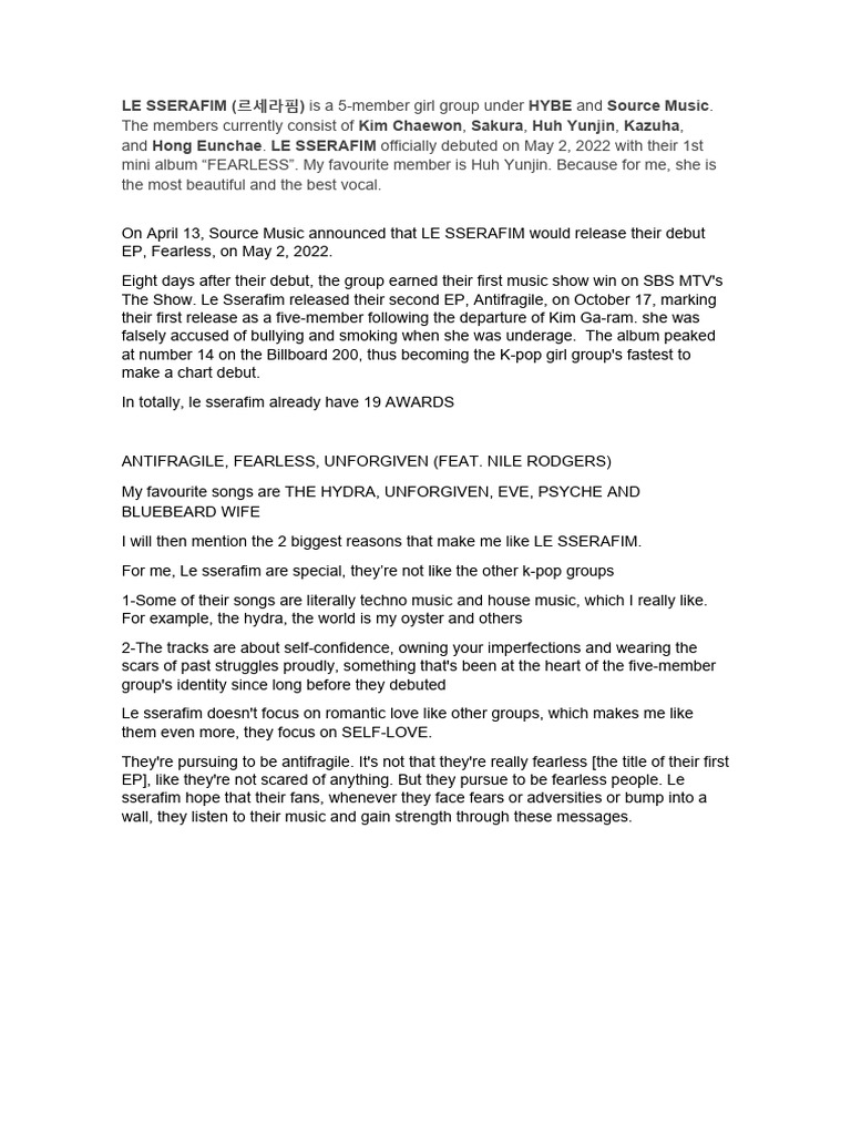 Le sserafim the best pdf