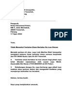 Surat Tidak Menuntut Tuntutan Berpindah