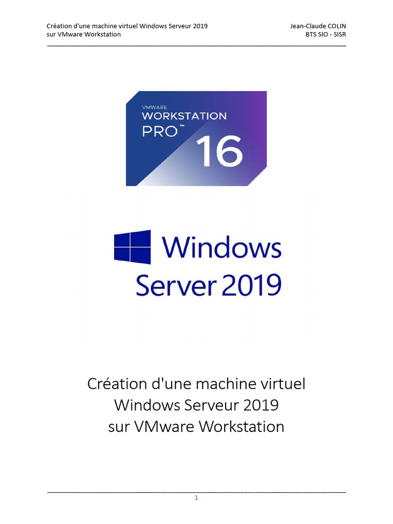 Création d'une VM Windows Server 2019 | PDF | VMware | I Pv6