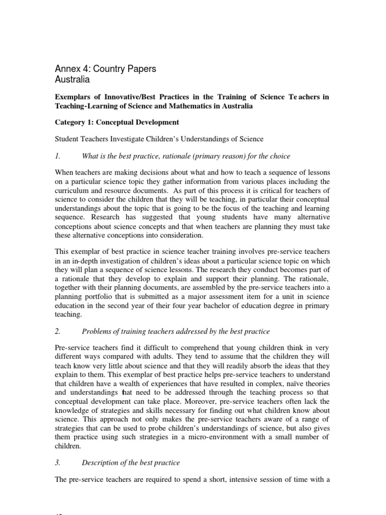 Best Practices in Science Teacher Training | PDF | Educational ...