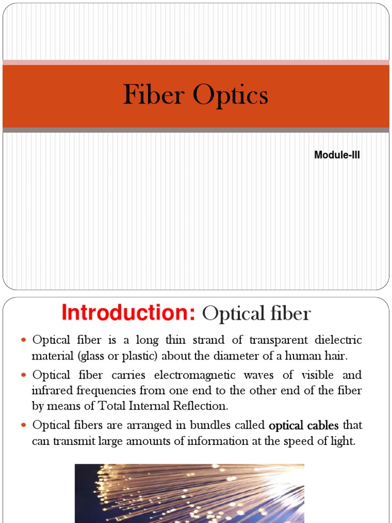 Optical Fibers Module III | PDF | Optical Fiber | Optics