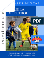 Flyer de clases de futbol simple azul