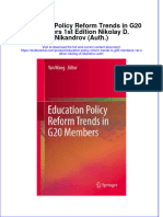 (Download PDF) Education Policy Reform Trends in G20 Members 1St Edition Nikolay D Nikandrov Auth Online Ebook All Chapter PDF