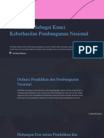 Pendidikan Sebagai Kunci Keberhasilan Pembangunan Nasional