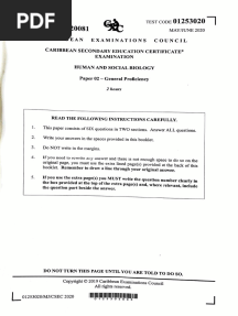 CSEC HSB June 2020 Paper 2