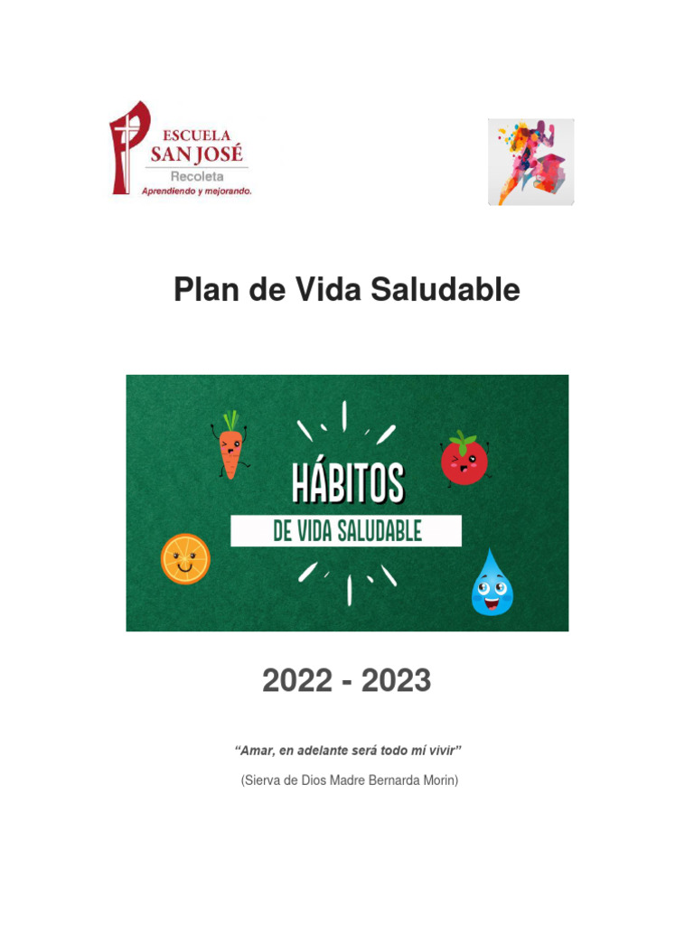 Plan de Vida Saludable Escolar 2022-2023 | PDF | Comportamiento