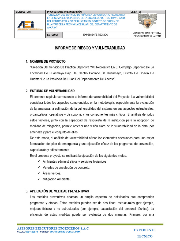 Informe de Vulnerabilidad Huarimayo | PDF | Planificación | Business