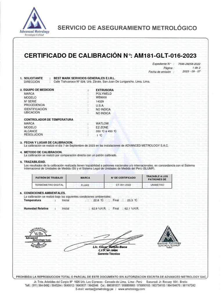 Am181-Glt-016-2023 Extrusora Polyweld-Wb9000 - 14329 | PDF ...