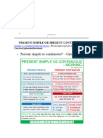 Present Simple Vs Continuous