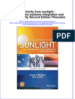 [Download pdf] Electricity From Sunlight Photovoltaic Systems Integration And Sustainability Second Edition Fthenakis online ebook all chapter pdf 