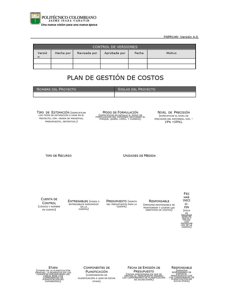 Gestión de Costos en Proyectos | PDF | Presupuesto | Planificación