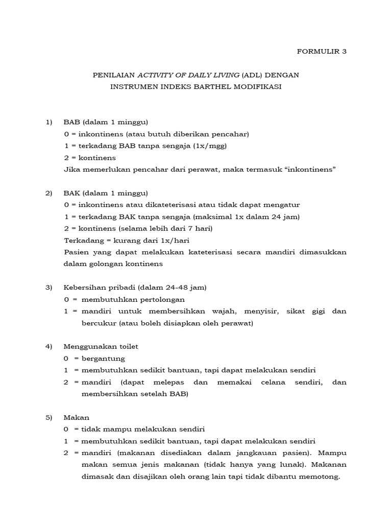 Instrumen Adl Dan Mental Health Lansia | PDF | Karier & Perkembangan ...