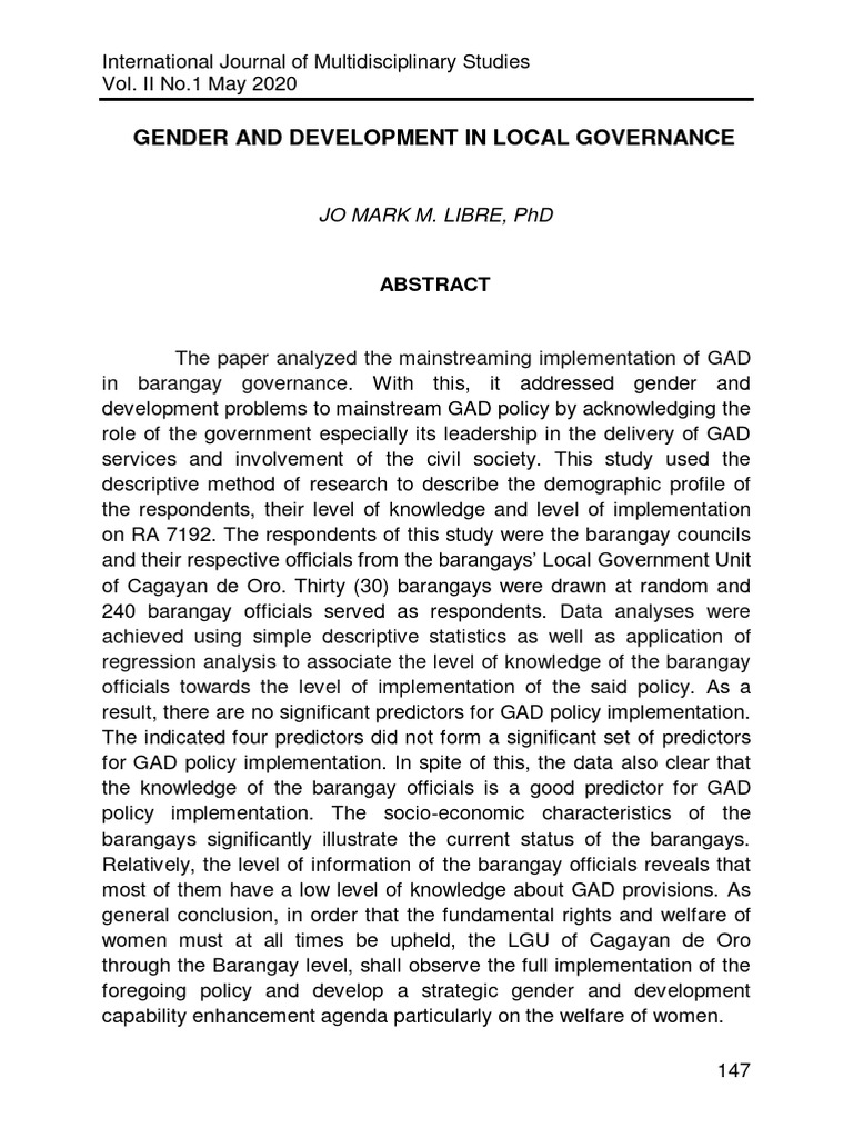 59-Article Text-252-1-10-20221027 | PDF | Governance | Gender And ...