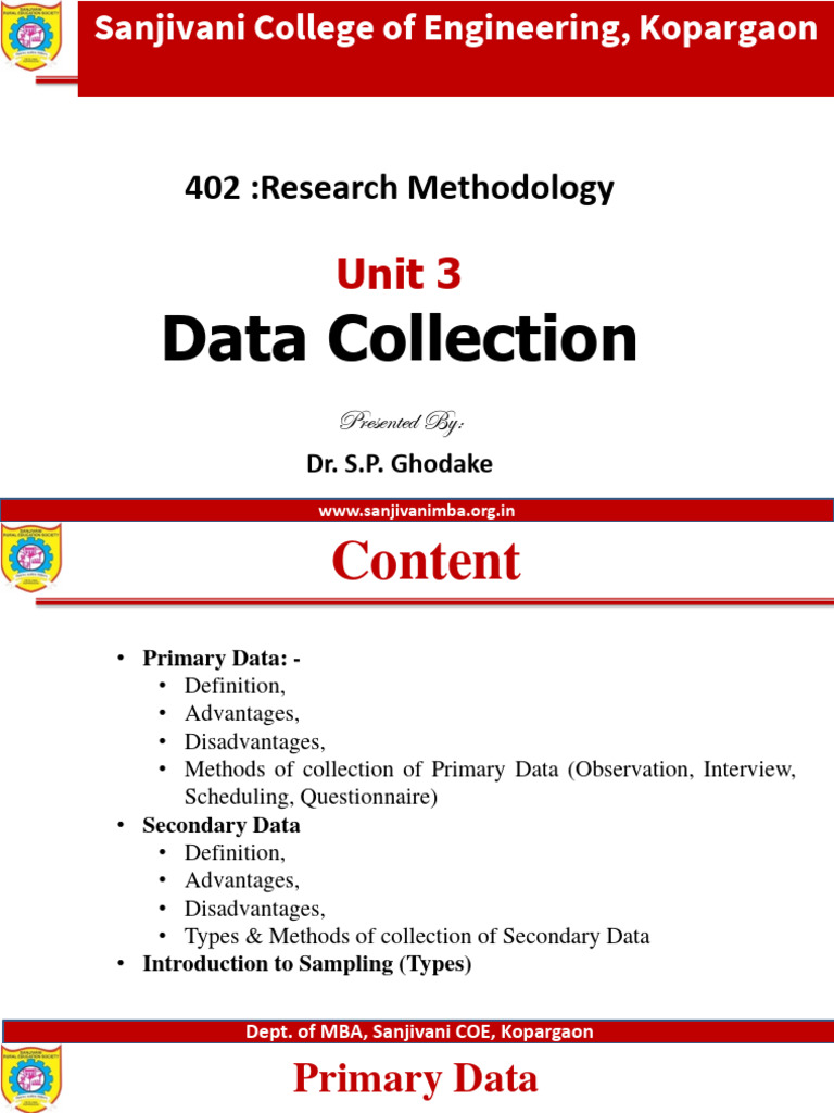 Data Collection in Research Methodology | PDF | Sampling (Statistics ...