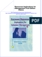 (Download PDF) Electronic Resources Implications For Collection Management First Edition Owens Online Ebook All Chapter PDF