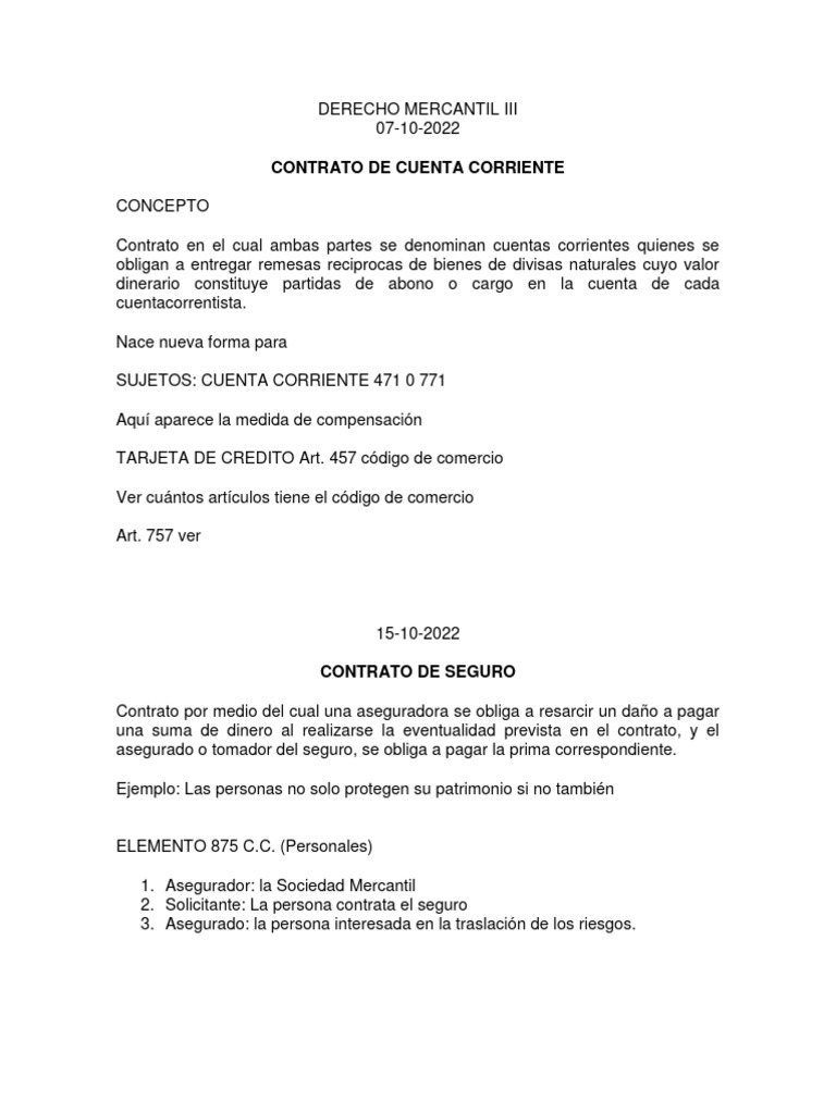 Derecho Mercantil Iii | PDF | Póliza de seguros | Derecho privado