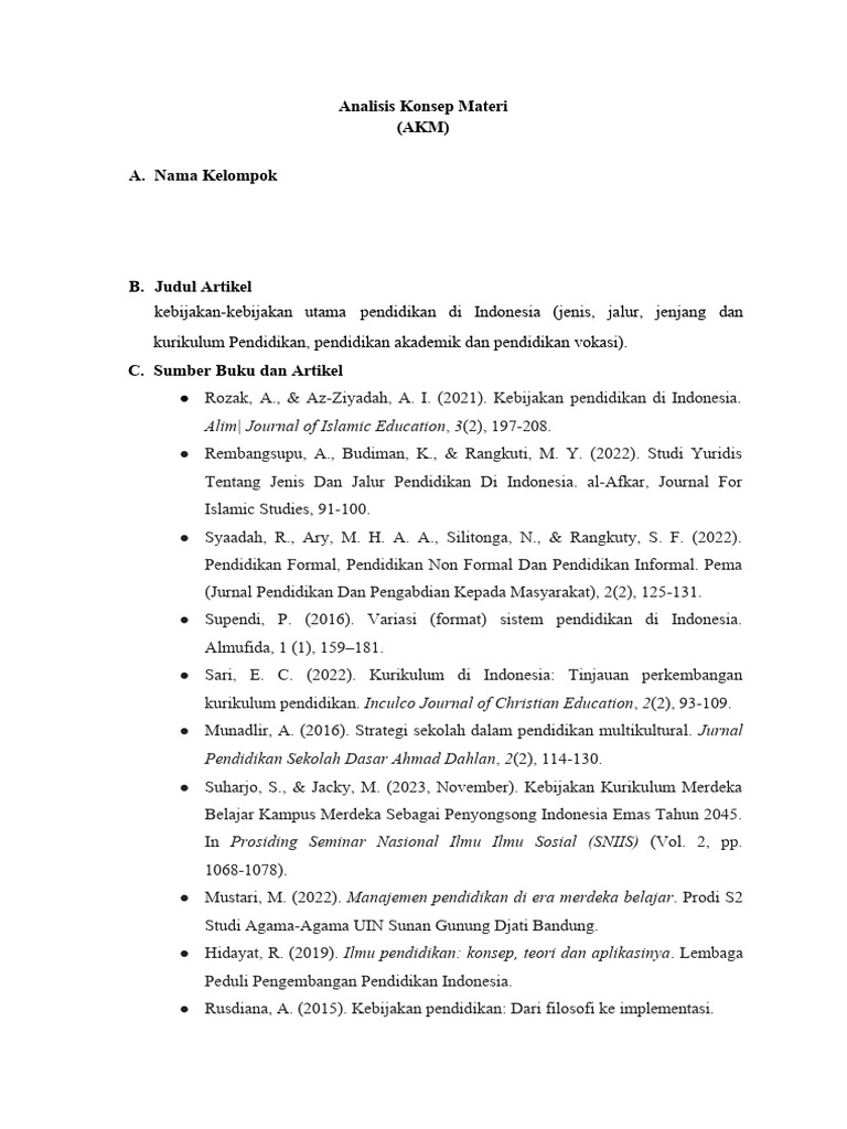 Kebijakan Pendidikan Dan Kurikulum Indonesia Pdf