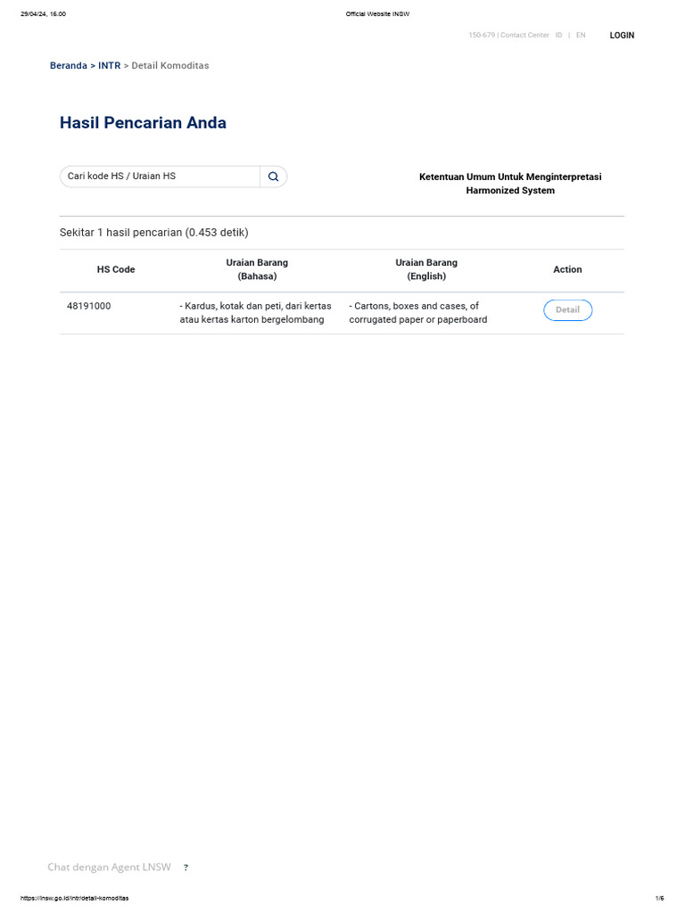 Kode HS 48191000: Kardus dan Karton | PDF