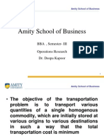 Amity School of Business: BBA, Semester-III Operations Research Dr. Deepa Kapoor