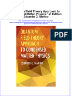 [Download pdf] Quantum Field Theory Approach To Condensed Matter Physics 1St Edition Eduardo C Marino online ebook all chapter pdf 