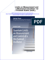 [Download pdf] Quantum Limits On Measurement And Control Of A Mechanical Oscillator 1St Edition Vivishek Sudhir Auth online ebook all chapter pdf 