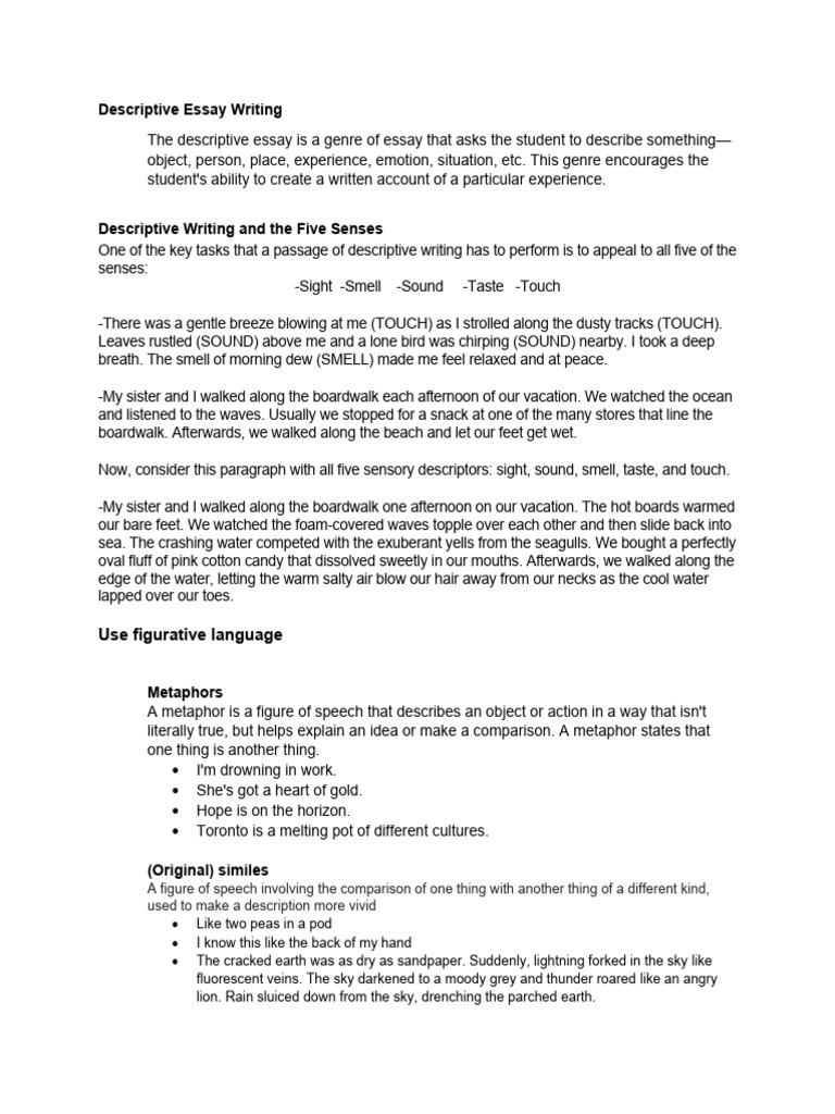 Descriptions | PDF | Senses