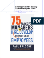 (Download PDF) 75 Ways For Managers To Hire Develop and Keep Great Employees Dixon Online Ebook All Chapter PDF