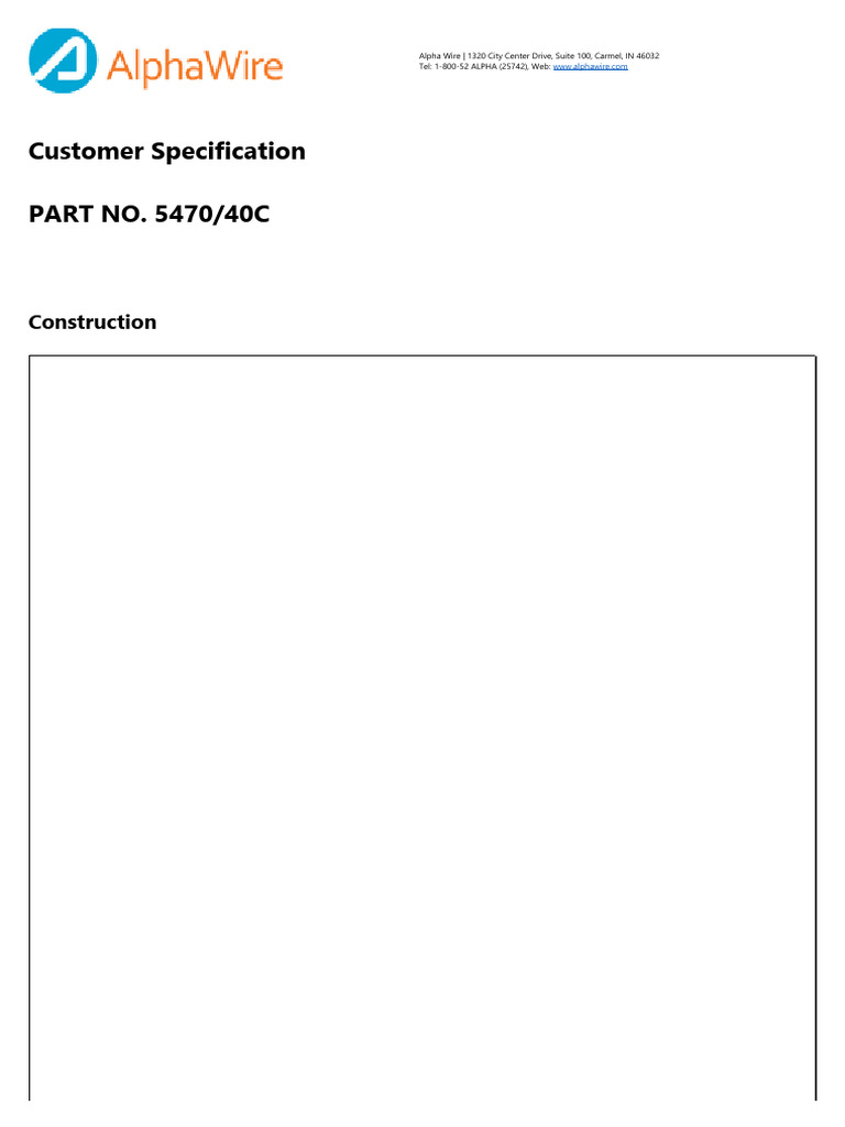 AWM 2464 & 2517 Cable Specifications | PDF