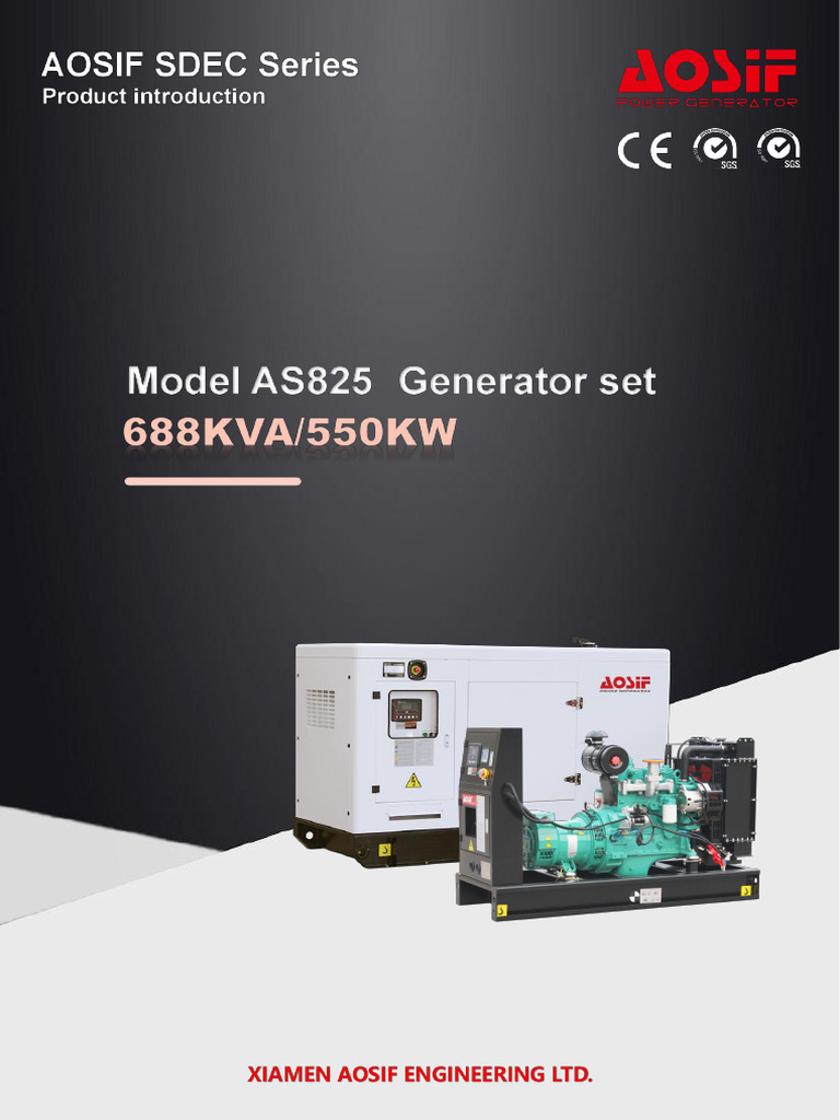 Industrial Generator Specifications | PDF | Electric Generator | Engines