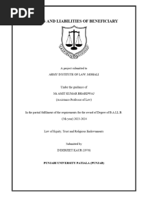 Rights and Liabilities of Beneficiary