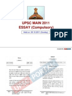 UPSC Mains 2011 Essay Compulsory Www.upscportal