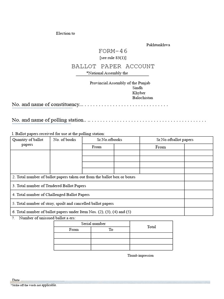 Election Results and Ballot Accounting | PDF | Khyber Pakhtunkhwa ...