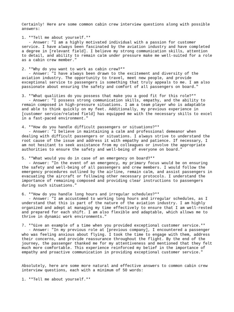 Yess PDF Flight Attendant Psychology