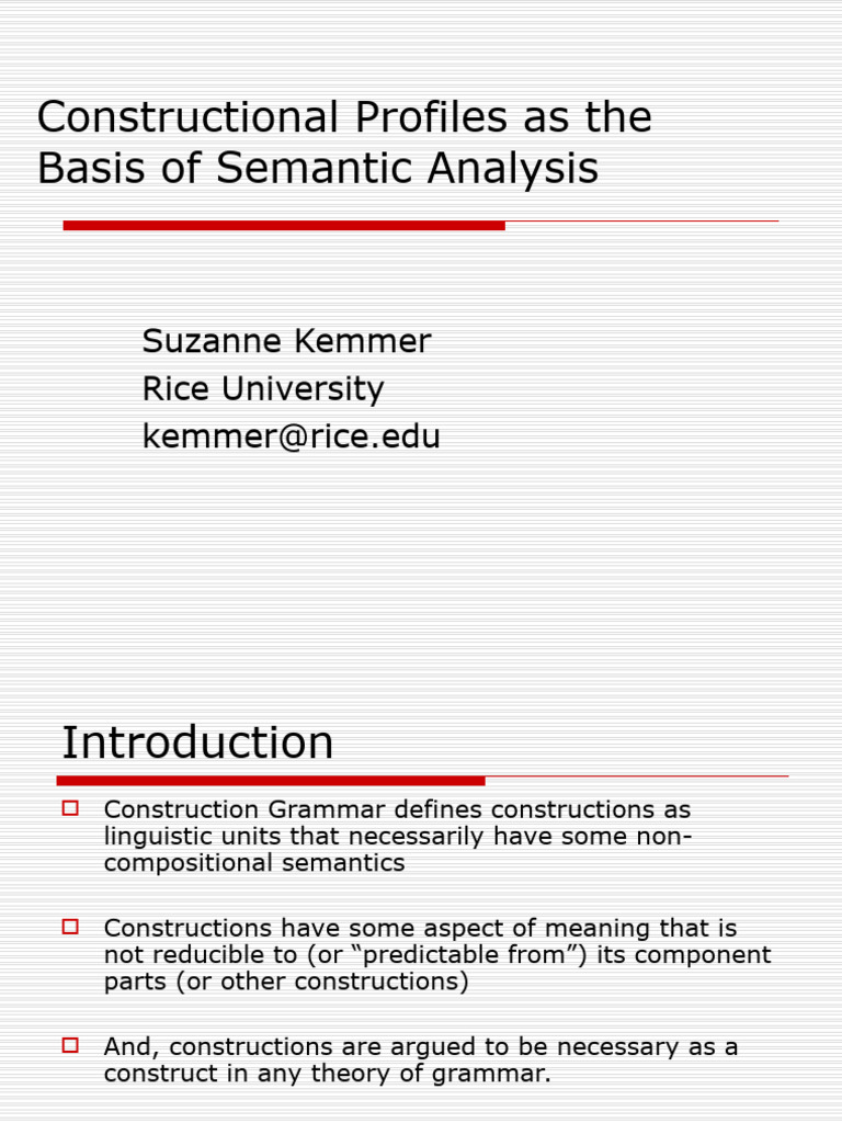 Construction Grammar and Semantic Analysis | PDF | Lexical Semantics ...