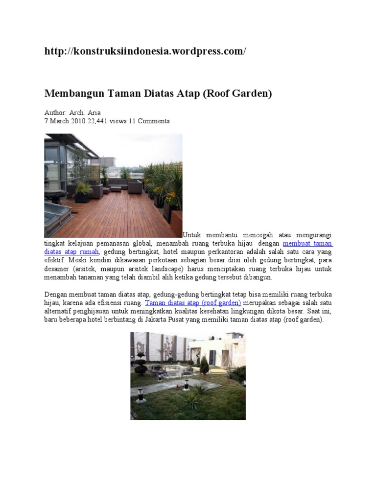  Cara  Membuat  Taman Di Atap  Rumah  Sekitar Rumah 