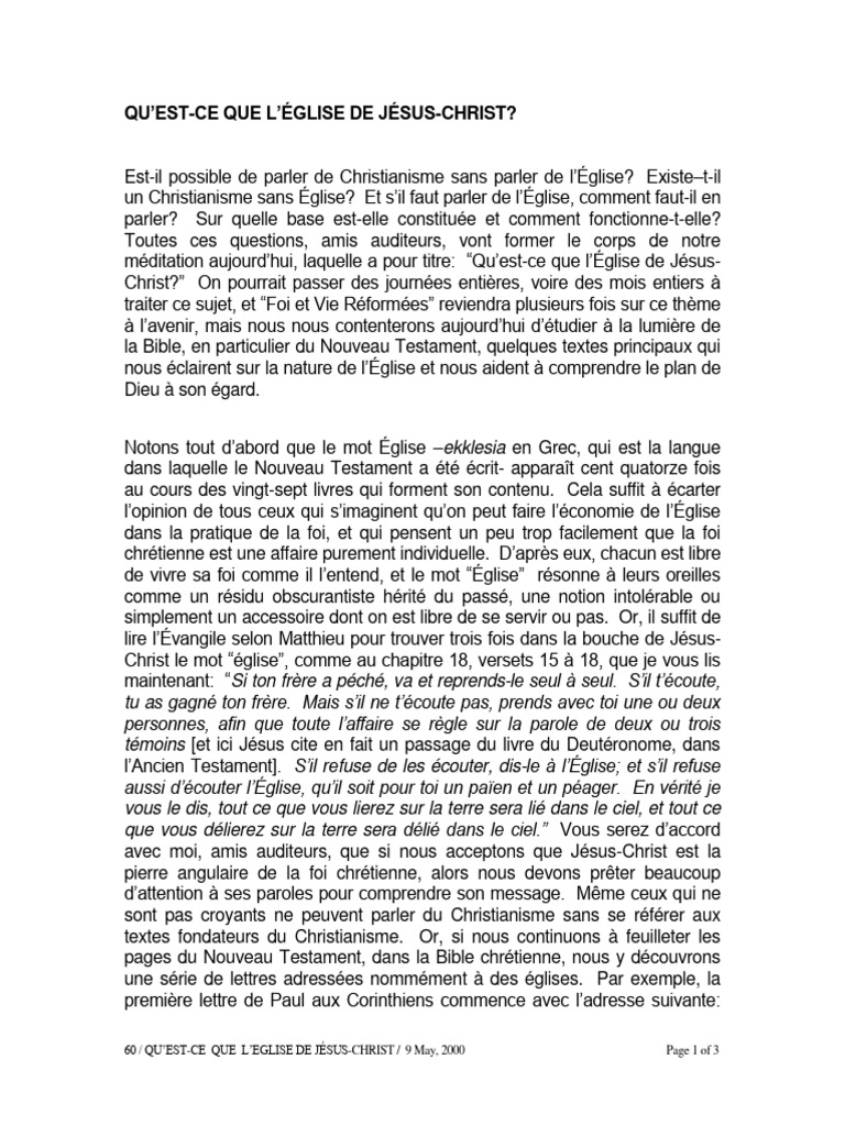 Comprendre l'Église de Jésus-Christ | PDF | Église chrétienne | Paul l ...