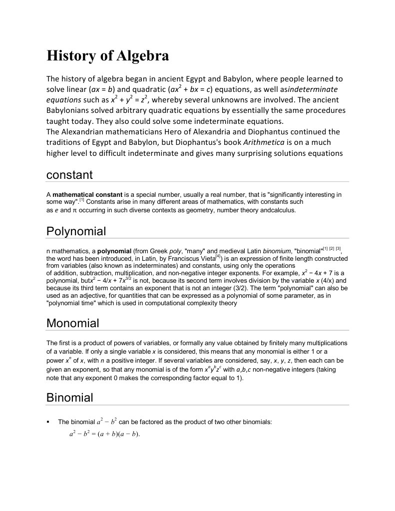 History of Algebra PDF Polynomial Exponentiation