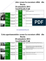 Lista Apartamentelor Scoase La Executare Silită Din Bacau La Data 18 Noiembrie 2011 (Download PDF