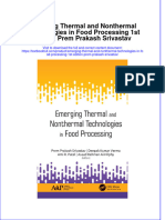 [Download pdf] Emerging Thermal And Nonthermal Technologies In Food Processing 1St Edition Prem Prakash Srivastav online ebook all chapter pdf 