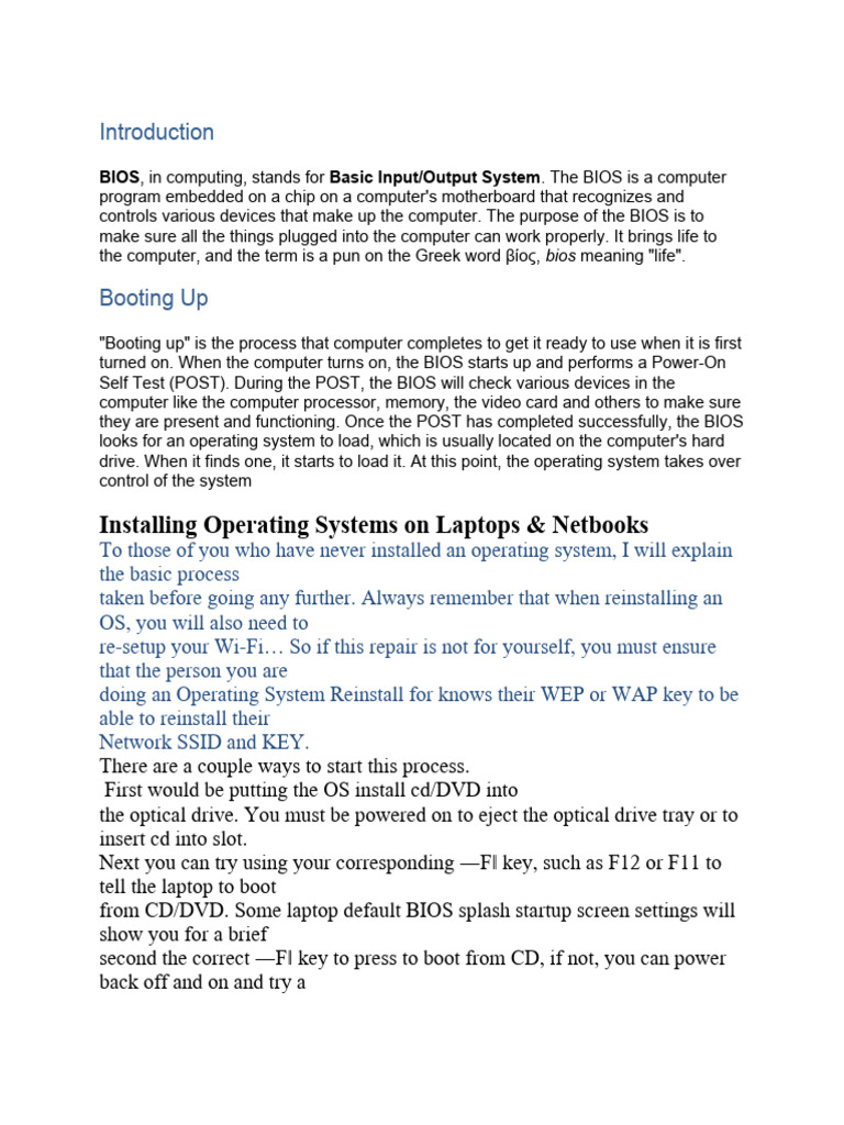 Installing Operating Systems | PDF | Operating System | Bios