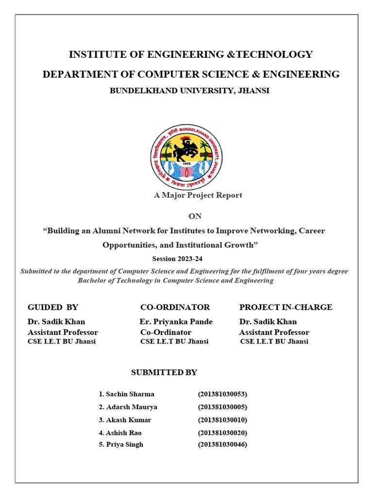 Alumni Network Project Report 2023-24 | PDF | Unified Modeling Language ...