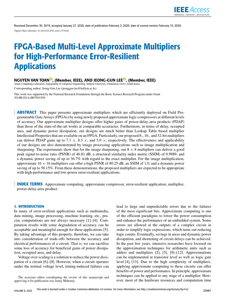 FPGA Multi-Level Approximate Multipliers | PDF | Field Programmable ...