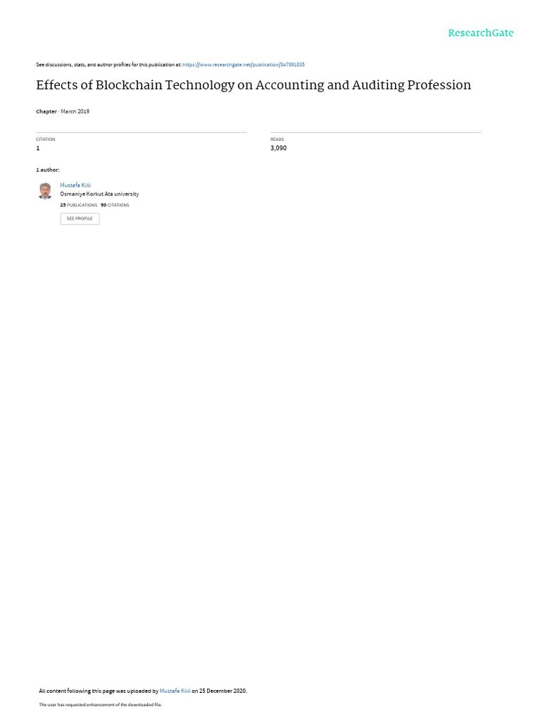 Blockchain's Impact on Accounting & Auditing | PDF | Financial Audit ...