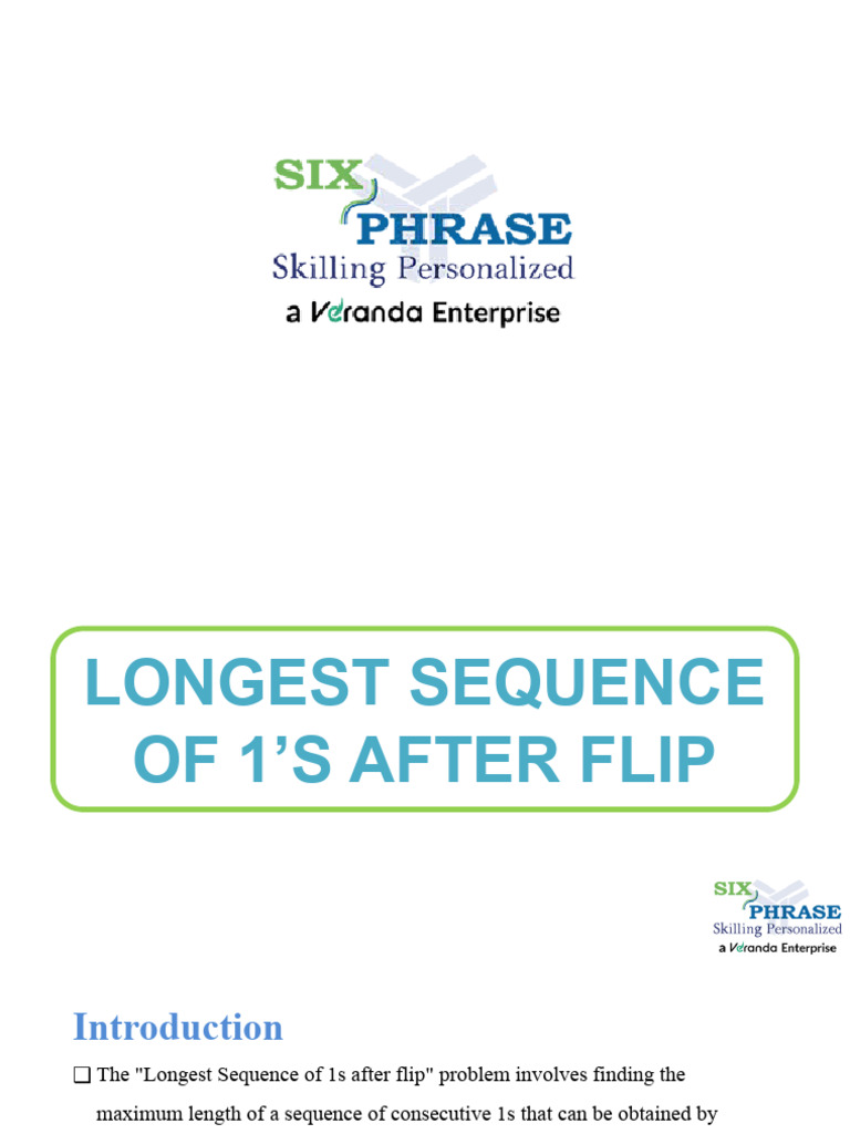 Longest 1s Sequence After Bit Flip | PDF | Sequence | String (Computer ...